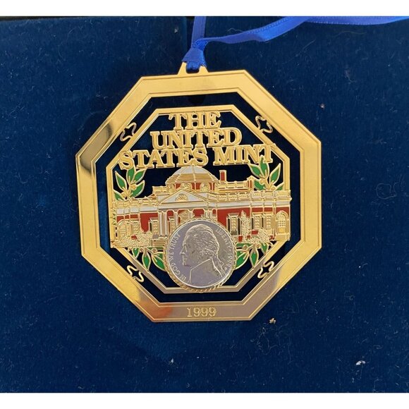 1999 United States Mint Franklin Coin Ornament Christmas or display year around - Picture 2 of 6